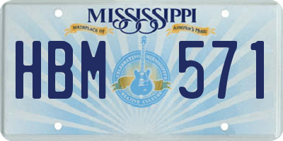 MS license plate HBM571