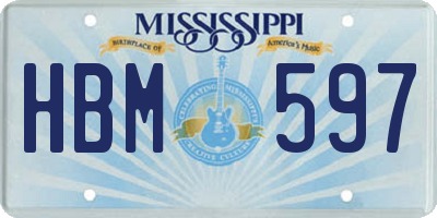 MS license plate HBM597