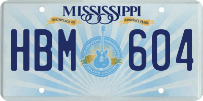 MS license plate HBM604