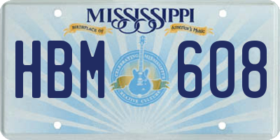 MS license plate HBM608