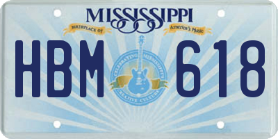 MS license plate HBM618