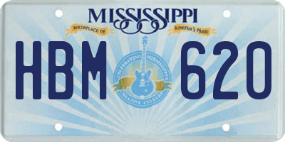 MS license plate HBM620