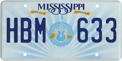 MS license plate HBM633