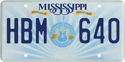 MS license plate HBM640