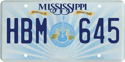 MS license plate HBM645