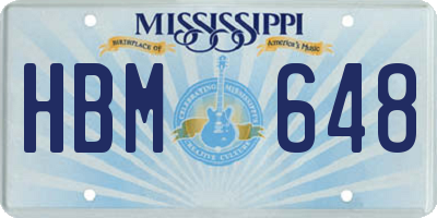 MS license plate HBM648