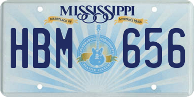 MS license plate HBM656