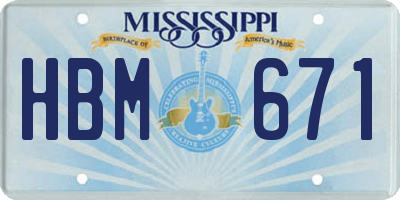 MS license plate HBM671