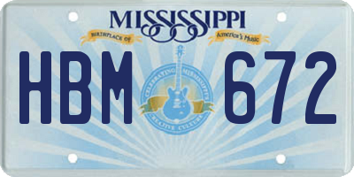 MS license plate HBM672