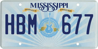 MS license plate HBM677