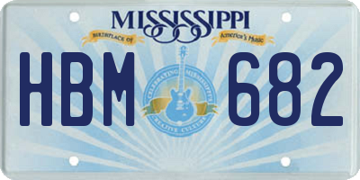 MS license plate HBM682
