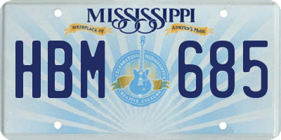 MS license plate HBM685