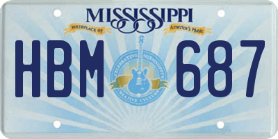 MS license plate HBM687