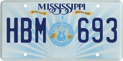 MS license plate HBM693