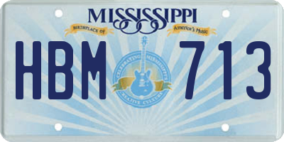MS license plate HBM713