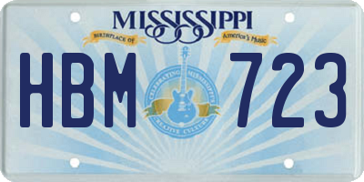 MS license plate HBM723