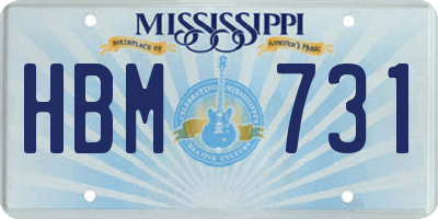 MS license plate HBM731