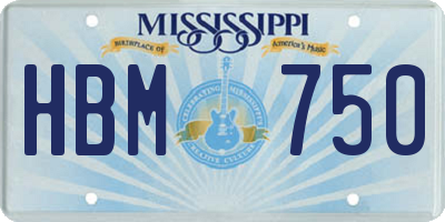 MS license plate HBM750