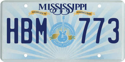 MS license plate HBM773