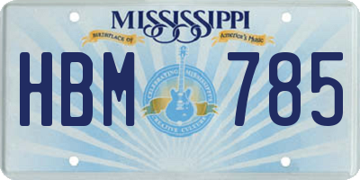 MS license plate HBM785