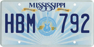 MS license plate HBM792