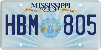 MS license plate HBM805