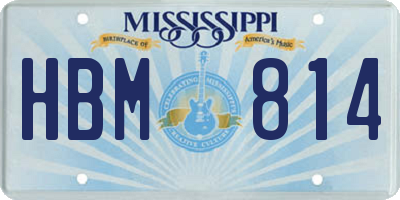 MS license plate HBM814
