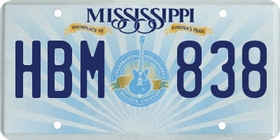 MS license plate HBM838