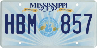 MS license plate HBM857