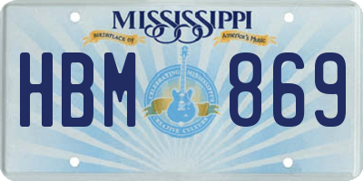 MS license plate HBM869
