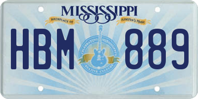 MS license plate HBM889
