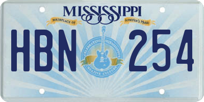 MS license plate HBN254