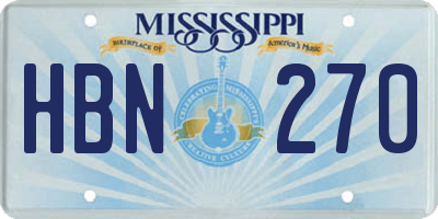 MS license plate HBN270