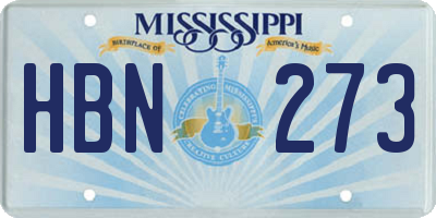 MS license plate HBN273
