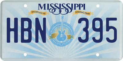 MS license plate HBN395