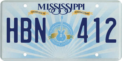 MS license plate HBN412