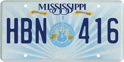 MS license plate HBN416