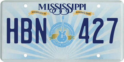 MS license plate HBN427