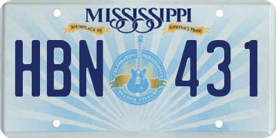 MS license plate HBN431