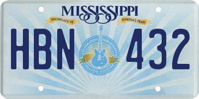 MS license plate HBN432