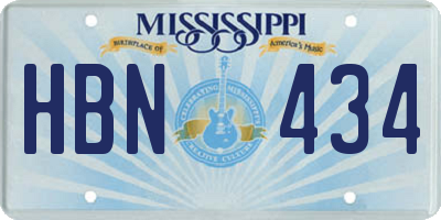 MS license plate HBN434
