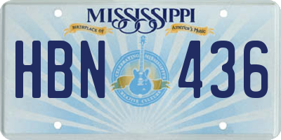 MS license plate HBN436