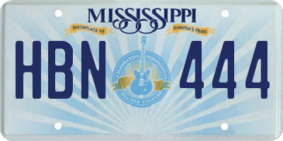 MS license plate HBN444