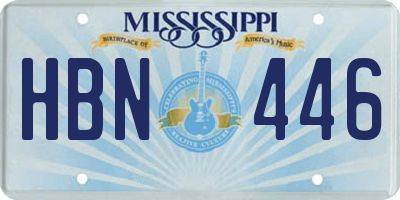 MS license plate HBN446