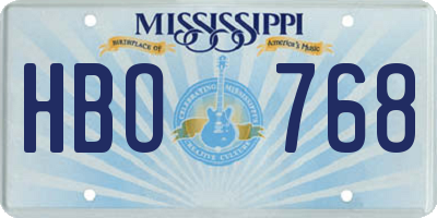 MS license plate HBO768