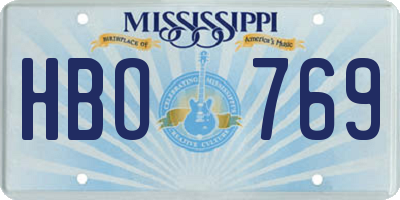 MS license plate HBO769