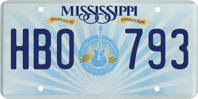 MS license plate HBO793