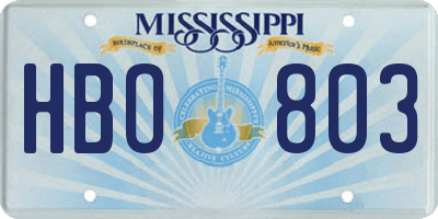 MS license plate HBO803