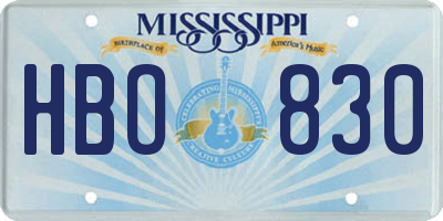 MS license plate HBO830