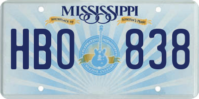 MS license plate HBO838